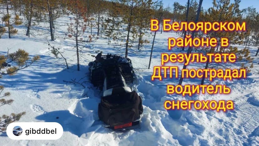 В Белоярском районе в результате ДТП пострадал водитель снегохода